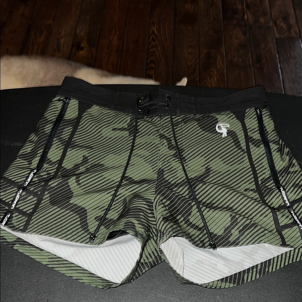 Green Camo Men's Swim Shorts